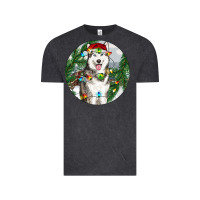 Vintage Black husky and farm ornament Vintage Tee - RanaPortraitStore