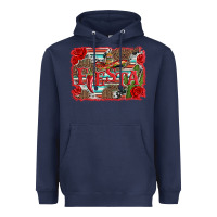 Navy fiesta with sombrero background Heavyweight Hoodie - Artiststas