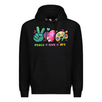 Black peace love art Premium Hoodie - NancyCooperArtShop
