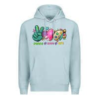 Blue Mist peace love art Premium Hoodie - NancyCooperArtShop