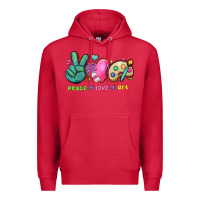 Cardinal peace love art Premium Hoodie - NancyCooperArtShop
