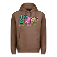 Chestnut peace love art Premium Hoodie - NancyCooperArtShop