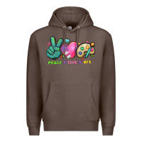 Coffee peace love art Premium Hoodie - NancyCooperArtShop