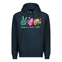 Navy peace love art Premium Hoodie - NancyCooperArtShop