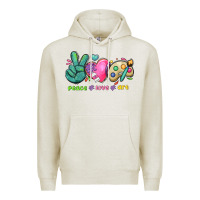 Oatmeal Heather peace love art Premium Hoodie - NancyCooperArtShop