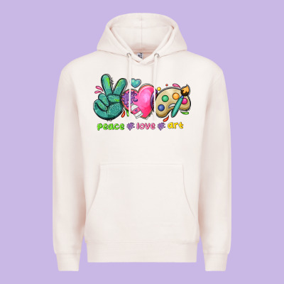 Peace Love Art Premium Hoodie Designed By Nancycooperartshop