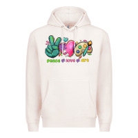 Pale Pink peace love art Premium Hoodie - NancyCooperArtShop