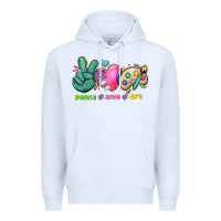 White peace love art Premium Hoodie - NancyCooperArtShop