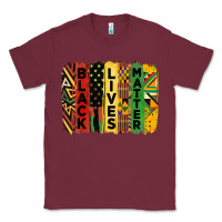 Burgundy junetheenth black livesmatter brush stroke Classic Tee - HRA Design Shop