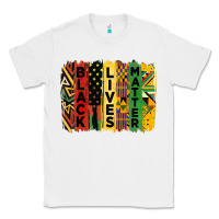 White junetheenth black livesmatter brush stroke Classic Tee - HRA Design Shop