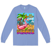 Colony Blue hello summer skeleton Long Sleeve Tee - Zillion Design Studio