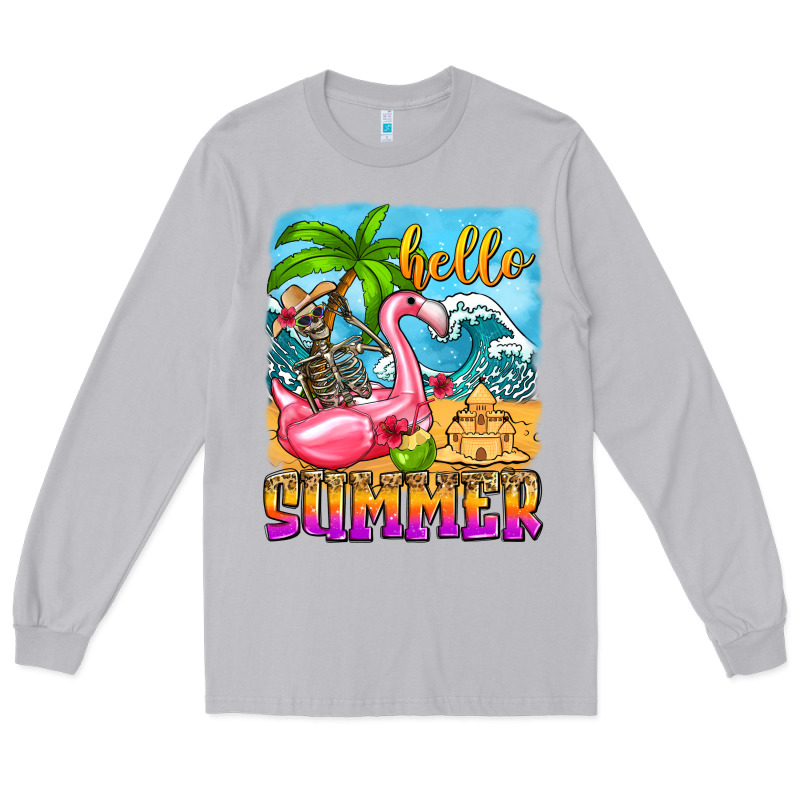 Hello Summer Skeleton Long Sleeve Tee by Zillion Design Studio | Teevron