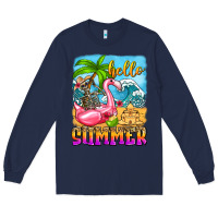 Navy hello summer skeleton Long Sleeve Tee - Zillion Design Studio