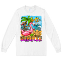 White hello summer skeleton Long Sleeve Tee - Zillion Design Studio