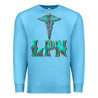 Ocean Blue licensed practical nurse medical symbol Premium Sweatshirt - BarkalooDesign