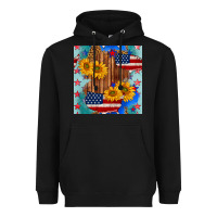 Black usa map with sunflowers and leopard seamless pattern Heavyweight Hoodie - BundleAndBundleShop