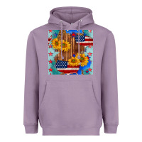 Lavender usa map with sunflowers and leopard seamless pattern Heavyweight Hoodie - BundleAndBundleShop