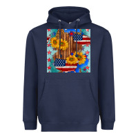 Navy usa map with sunflowers and leopard seamless pattern Heavyweight Hoodie - BundleAndBundleShop
