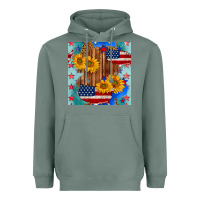 Sage usa map with sunflowers and leopard seamless pattern Heavyweight Hoodie - BundleAndBundleShop