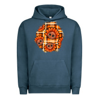 Pigment Midnight Navy Thanksgiving Turkey With Tartan Patch Urban Hoodie - BundleAndBundleShop