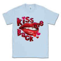 Dusty Blue kiss me back Classic Tee - FaDigitalArtStudio