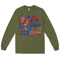 Army Green flip flops fireworks and freedom Long Sleeve Tee - Zillion Design Studio