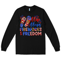 Black flip flops fireworks and freedom Long Sleeve Tee - Zillion Design Studio
