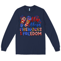 Navy flip flops fireworks and freedom Long Sleeve Tee - Zillion Design Studio