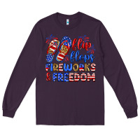 Plum flip flops fireworks and freedom Long Sleeve Tee - Zillion Design Studio