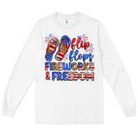 White flip flops fireworks and freedom Long Sleeve Tee - Zillion Design Studio