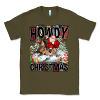 Army Green Howdy Christmas Rodeo Santa Classic Tee - FaDigitalArtStudio