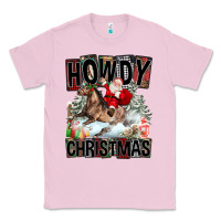 Bubblegum Pink Howdy Christmas Rodeo Santa Classic Tee - FaDigitalArtStudio