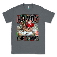 Charcoal Heather Howdy Christmas Rodeo Santa Classic Tee - FaDigitalArtStudio