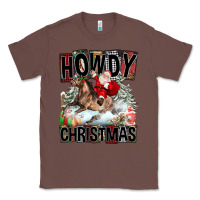 Chestnut Howdy Christmas Rodeo Santa Classic Tee - FaDigitalArtStudio