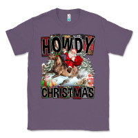Lavender Howdy Christmas Rodeo Santa Classic Tee - FaDigitalArtStudio
