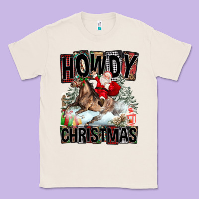 Howdy Christmas Rodeo Santa Classic Tee Designed By Fadigitalartstudio