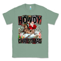 Sage Howdy Christmas Rodeo Santa Classic Tee - FaDigitalArtStudio