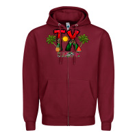 Burgundy texas summer Zipper Hoodie - CowhideDigitalArt