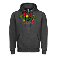 Charcoal Heather texas summer Zipper Hoodie - CowhideDigitalArt