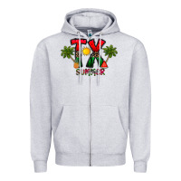 Heather Grey texas summer Zipper Hoodie - CowhideDigitalArt