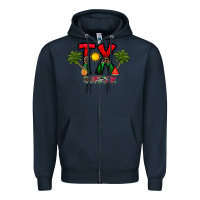 Navy texas summer Zipper Hoodie - CowhideDigitalArt