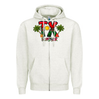 Oatmeal Heather texas summer Zipper Hoodie - CowhideDigitalArt
