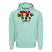 Seafoam texas summer Zipper Hoodie - CowhideDigitalArt