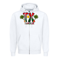 White texas summer Zipper Hoodie - CowhideDigitalArt