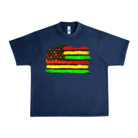 Navy juneteenth flag Urban Heavy Tee - texasbilliewilder
