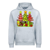 Heather Grey Christmas With Tennis Trees Urban Hoodie - BundleAndBundleShop
