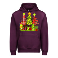 Mauve Wine Christmas With Tennis Trees Urban Hoodie - BundleAndBundleShop