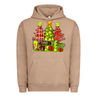 Pigment Burro Christmas With Tennis Trees Urban Hoodie - BundleAndBundleShop