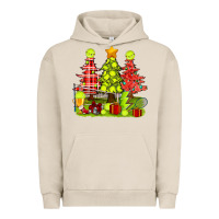 Pigment French Oak Christmas With Tennis Trees Urban Hoodie - BundleAndBundleShop