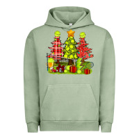 Pigment Oil Green Christmas With Tennis Trees Urban Hoodie - BundleAndBundleShop